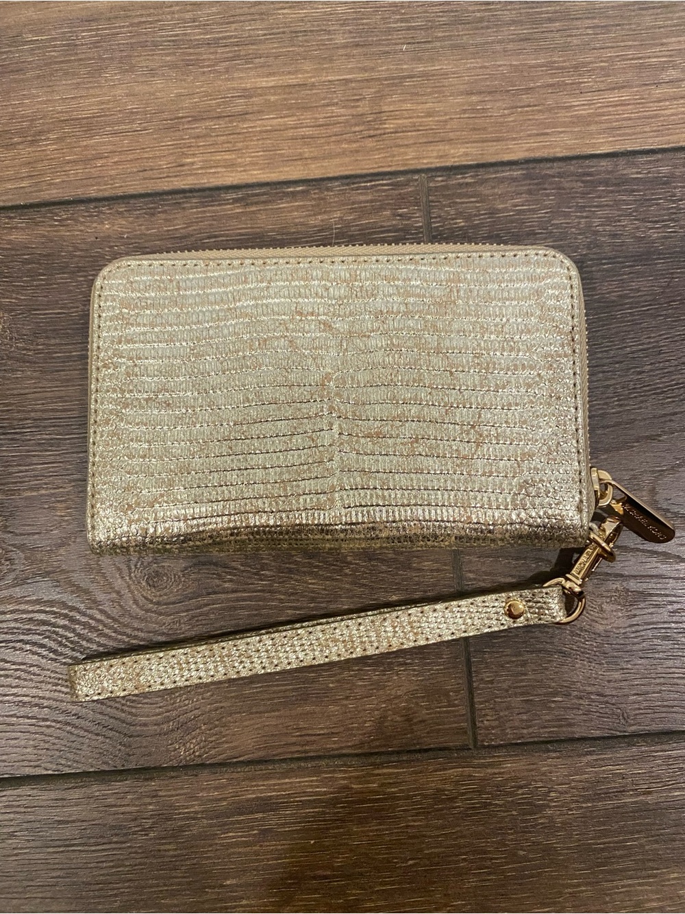 Michael Kors Metallic Gold Wristlet Wallet - Picture 2 of 5